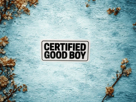 Certified Good Boy Text Vinyl Sticker