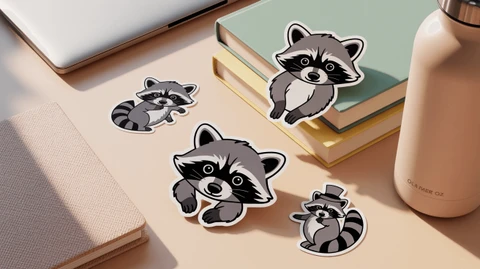 Funny Raccoon Stickers