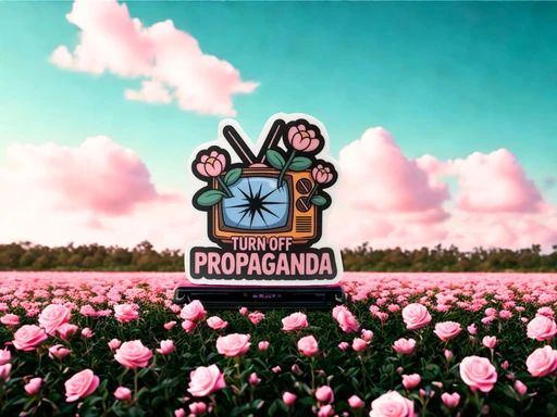 Turn Off Propaganda Retro TV Protest Sticker