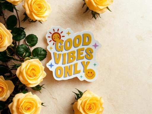 Good Vibes Only Smiley Sun Retro Sticker