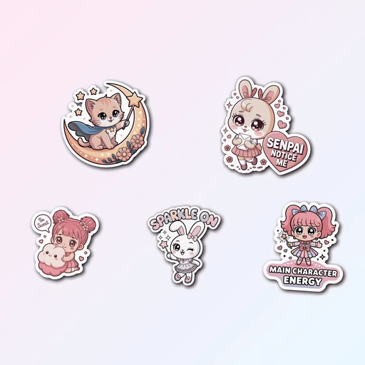 5 Anime Kawaii Sticker Pack