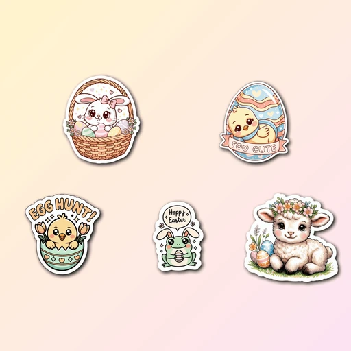 5 Cute Easter Sticker Pack