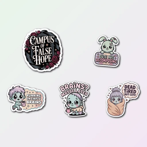 5 Cute Zombie Sticker Pack