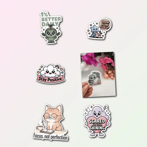 6 Cute Motivation Sticker Pack