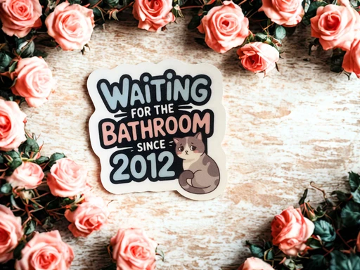Waiting for the Bathroom Since 2012 Funny Sticker