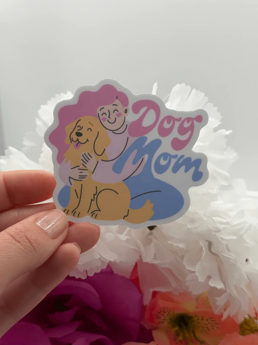 Cute Dog Mom Vinyl Sticker