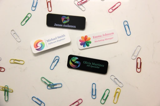 Personalized Acrylic Name Badge with Logo, Custom Office Name Tag, Full Color Employee Badge