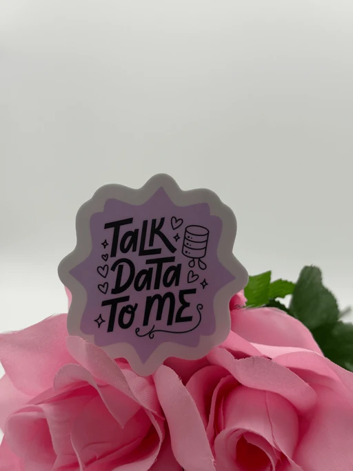 Talk Data To Me Cute Database Nerd Vinyl Sticker