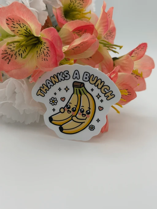 Cute Thanks A Bunch Banana Kawaii Vinyl Sticker