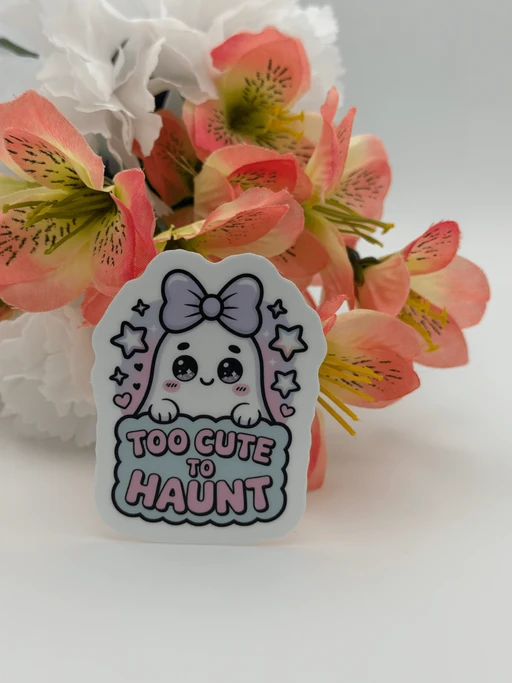 Cute Ghost Too Cute to Haunt Halloween Sticker