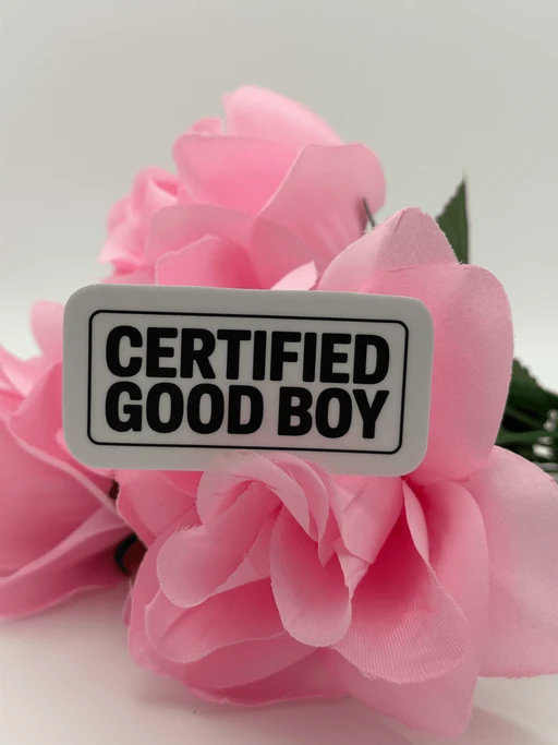 Certified Good Boy Text Vinyl Sticker