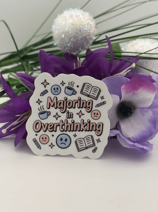 Majoring in Overthinking Cute Study Humor Sticker