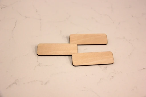 Wooden Name Badges Blank Pin Back Tags