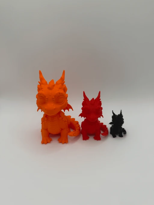 Cute Baby Dragon Figurine 3D Printed PLA Statue