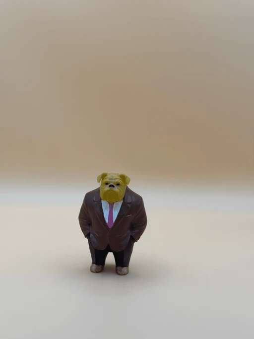 Bulldog Business Suit Figure 3D Printed Desk Collectible