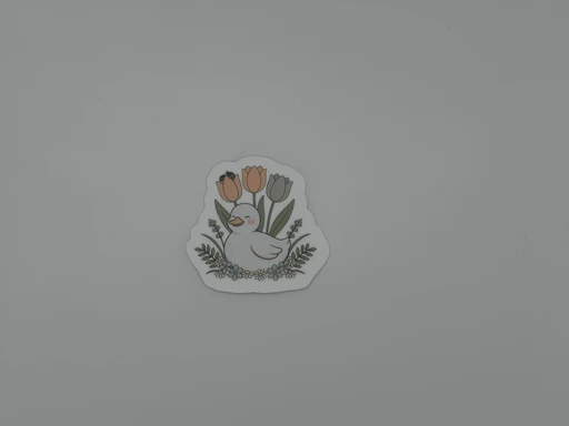 Cute Duckling Floral Sticker | Kawaii Cottagecore Duck Die Cut Sticker