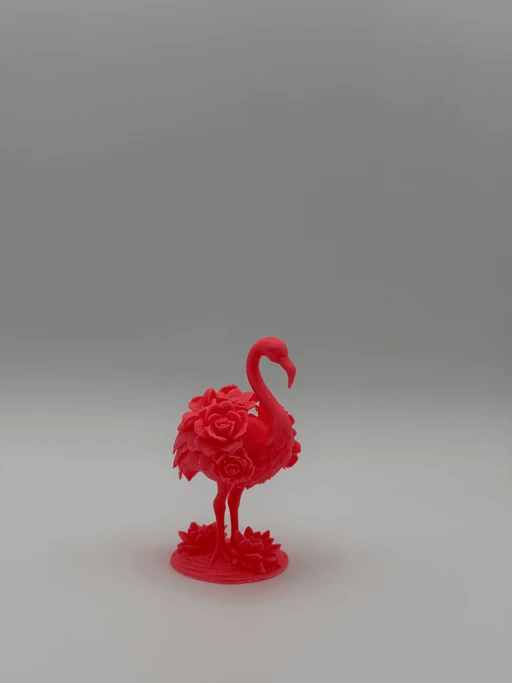 Floral Flamingo Decor Figure 3D Printed Sculpture