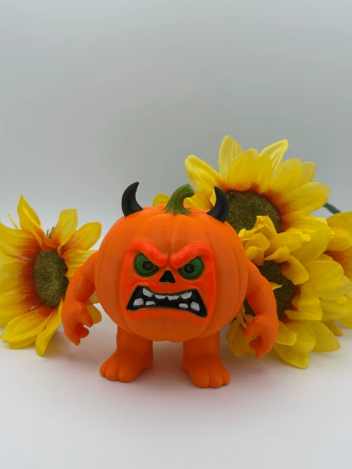 Pumpkin Monster Figurine Halloween 3D Printed Decor