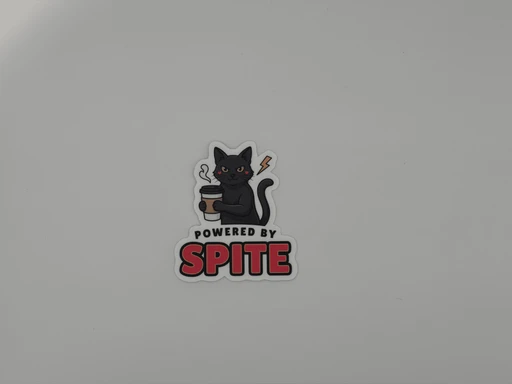 Black Cat Powered By Spite Sticker