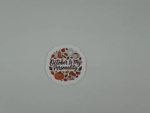 October Is My Personality Vinyl Sticker - Fall Ghost Pumpkin