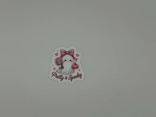 Cute Ghost Vinyl Sticker - Kawaii Halloween Pastel Pretty and Spooky