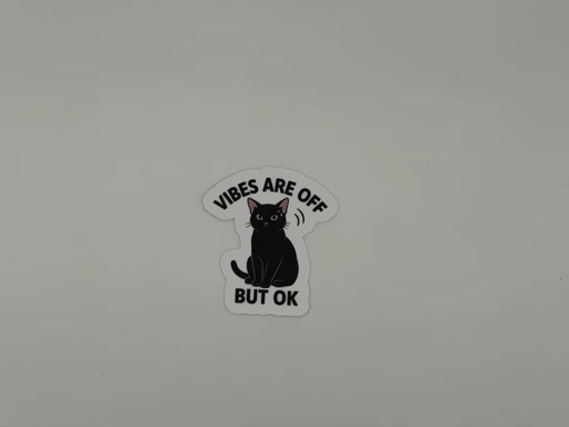 Black Cat Vibes Are Off Vinyl Sticker - Sarcastic Funny Cat