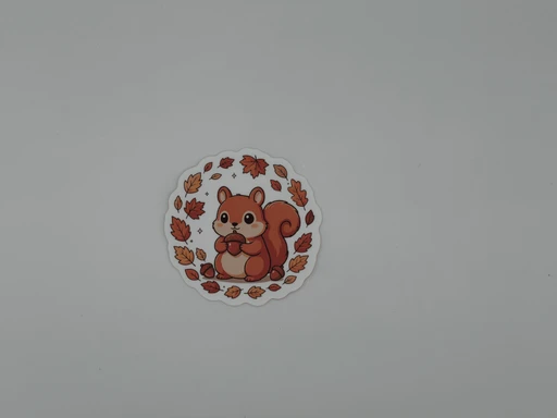 Cute Autumn Squirrel Vinyl Sticker