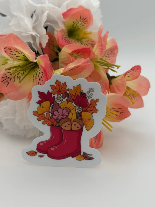 Autumn Rain Boots Vinyl Sticker