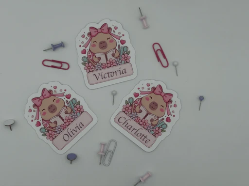 Set of 5 Custom Capybara Name Stickers