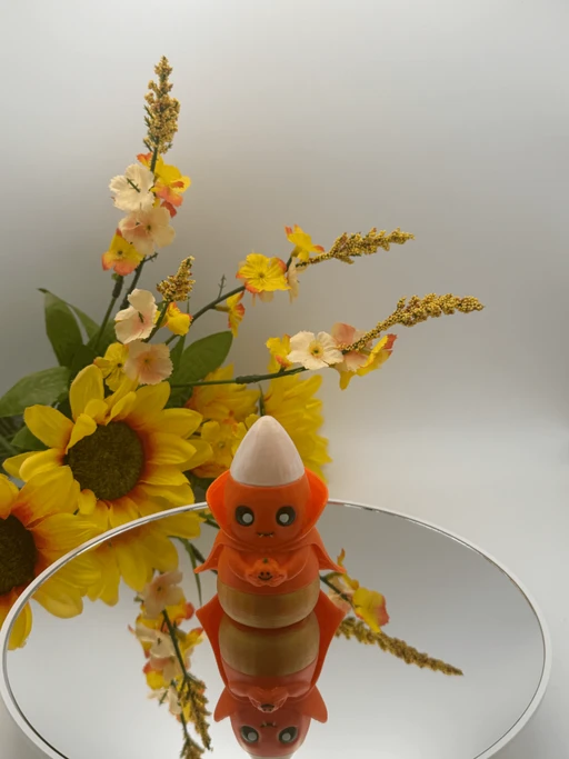 Candy Corn Vampire Figure - 3D Printed Halloween Decor