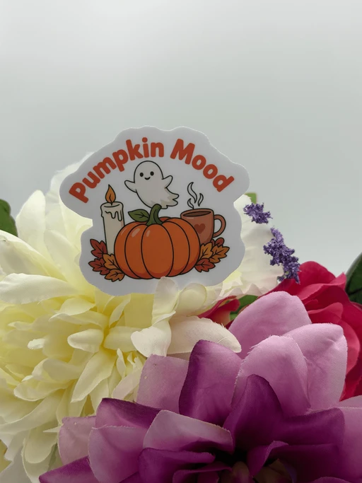 Pumpkin Mood Ghost Vinyl Sticker