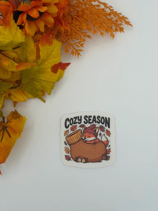 Cozy Season Fox Vinyl Sticker