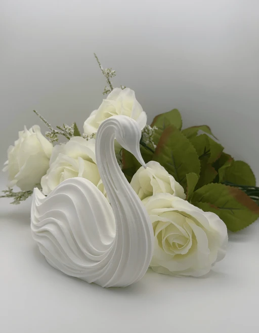 Abstract Swan Sculpture 3D Print, Modern Swan Statue, Elegant Home Decor