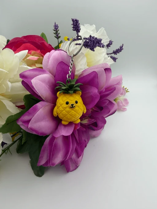 Cute Pineapple Bear Keychain PLA Charm