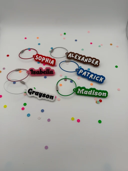 Personalized 3D Printed Name Tags: Water Bottle Tags, Backpack Tags,Gift Tags,Backpack Keychain
