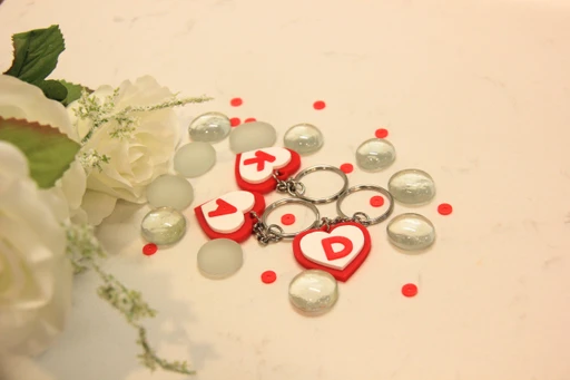 Personalized 3D Printed Heart Keychain with Initial