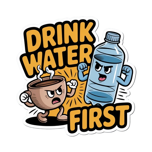 Funny "Drink Water First" Motivational Sticker
