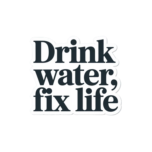 Inspirational "Drink Water Fix Life" Quote Sticker