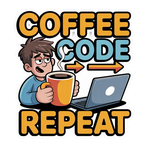 Coffee Code Repeat Programmer Vinyl Sticker