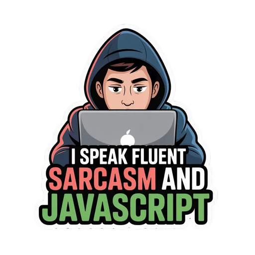 Fluent Sarcasm and JavaScript Programmer Sticker