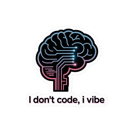 Tech Brain Design with Quote Vinyl Sticker