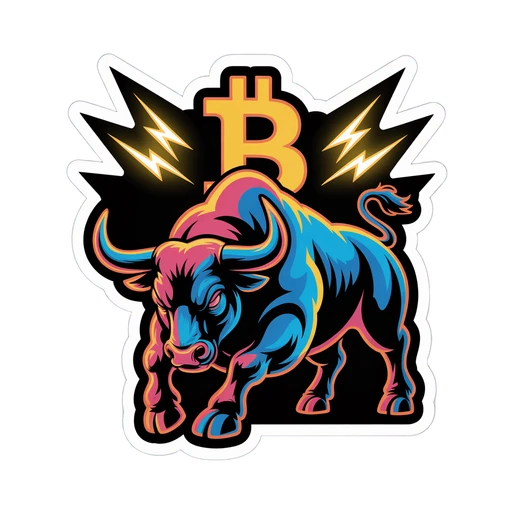 Vibrant Bitcoin Bull Vinyl Sticker