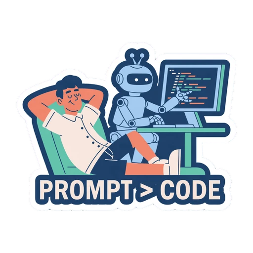 Relaxed Programmer and Robot Coding Vinyl Sticker