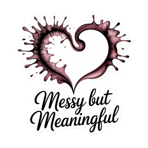 Messy but Meaningful Heart Vinyl Sticker