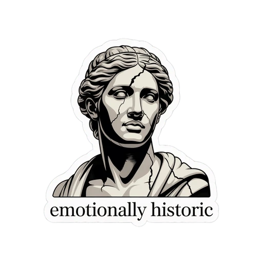 Classical Bust Emotionally Historic Vinyl Sticker