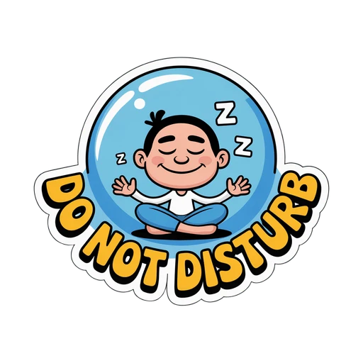 Do Not Disturb Meditating Zen Sticker
