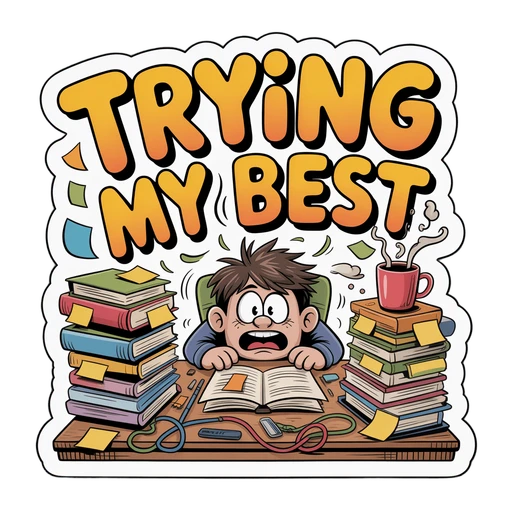 Funny Stress Student Trying My Best Sticker