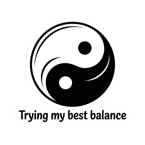 Yin Yang Trying My Best Balance Sticker