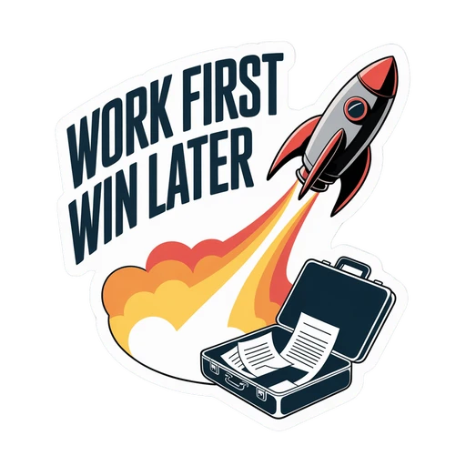 Motivational Work First Win Later Sticker