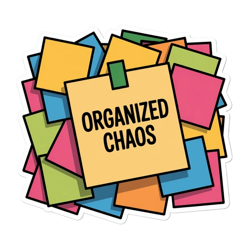 Colorful Organized Chaos Sticky Notes Sticker